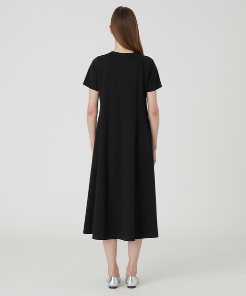 BLUE LABEL CRESTBRIDGE(ブルーレーベルクレストブリッジ)の「ピマコットンプレーティング天竺パーシャルチェックドレス(ワンピース・レディース・ブラック/ダークネイビー/ピンク・36/38)」の5枚目の写真