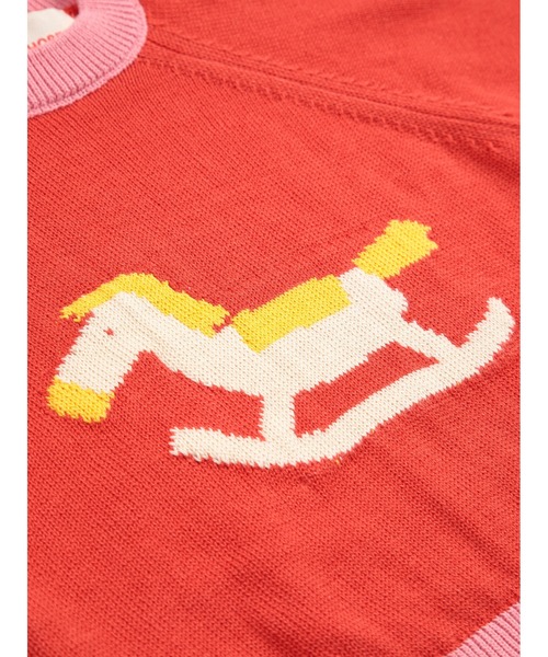 BOBO CHOSES（ボボショーズ）の「Rocking Horse jumper（ニット/セーター・キッズ・レッド・12MONTH/6MONTH/3MONTH/9MONTH/1M）」の2枚目の写真