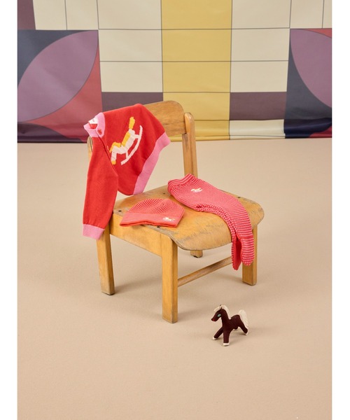 BOBO CHOSES（ボボショーズ）の「Rocking Horse jumper（ニット/セーター・キッズ・レッド・12MONTH/6MONTH/3MONTH/9MONTH/1M）」の5枚目の写真