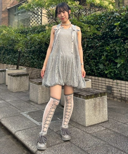 Candy Stripper(キャンディストリッパー)の「LACY BALLON MINI ワンピース(ワンピース・レディース・アイボリー/ブラック/グレー・FREE)」の11枚目の写真