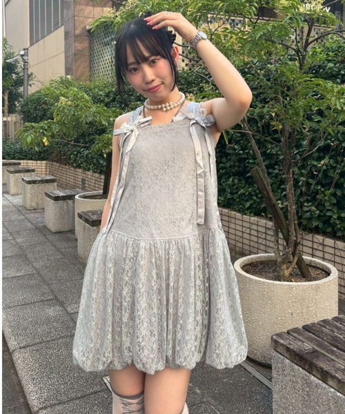 Candy Stripper(キャンディストリッパー)の「LACY BALLON MINI ワンピース(ワンピース・レディース・アイボリー/ブラック/グレー・FREE)」の13枚目の写真