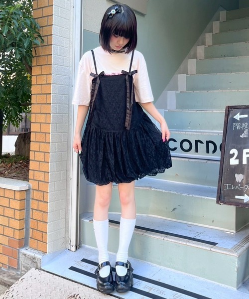 Candy Stripper(キャンディストリッパー)の「LACY BALLON MINI ワンピース(ワンピース・レディース・アイボリー/ブラック/グレー・FREE)」の16枚目の写真