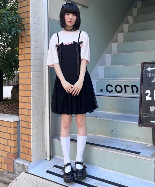 Candy Stripper(キャンディストリッパー)の「LACY BALLON MINI ワンピース(ワンピース・レディース・アイボリー/ブラック/グレー・FREE)」の15枚目の写真