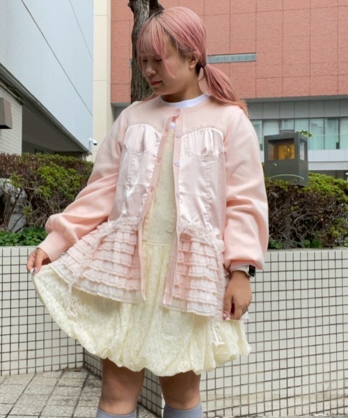 Candy Stripper(キャンディストリッパー)の「LACY BALLON MINI ワンピース(ワンピース・レディース・アイボリー/ブラック/グレー・FREE)」の22枚目の写真