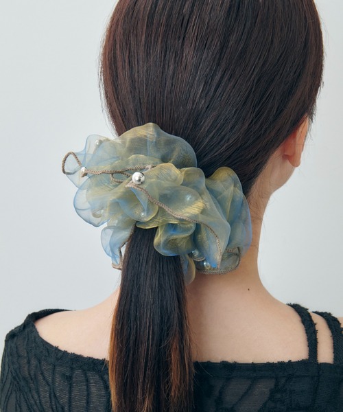 GOLDY（ゴールディ）の「スフィアー シアー ビッグ シュシュ（シュシュ・レディース・ブルー系1/ブルー系2/ブラック系1/ホワイト系1/ホワイト系2/ブラック系2・FREE）」の18枚目の写真