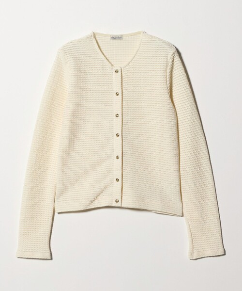 Steven Alan（スティーブンアラン）の「＜Steven Alan＞ウェイビー ジャージー ショートスリーブ カーディガン（カーディガン/ボレロ・レディース・ワイン/オフホワイト/ネイビー・FREE）」の16枚目の写真