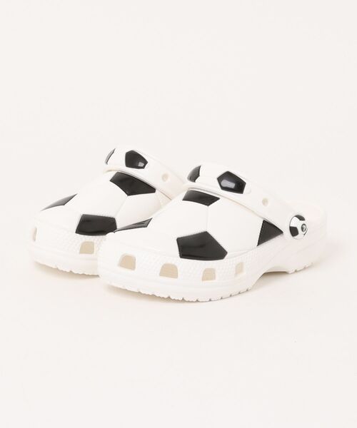 crocs(クロックス)の「crocs クロックス 18-21 KIDS CLASSIC SOCCER CLOG キッズ クラシック サッカー クロッグ 210157-103 WHITE/BLACK(サンダル・キッズ・マルチ・18/19/20/21)」の1枚目の写真