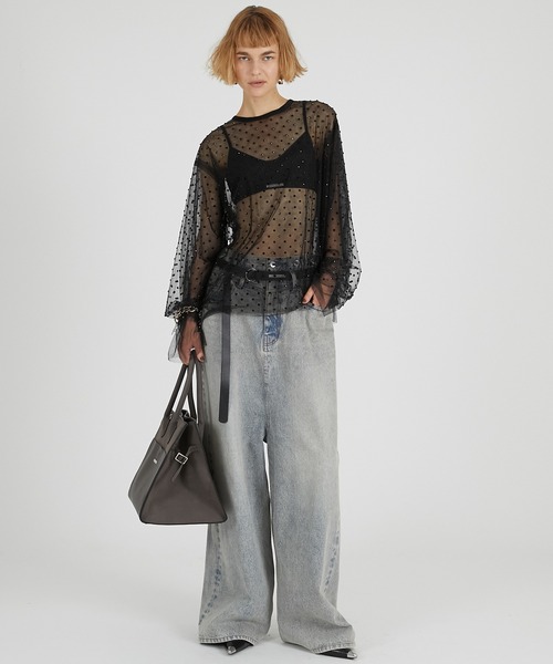 PRANK PROJECT（プランクプロジェクト）の「ルーズロークロッチデニム / Loose Rocker Denim（デニムパンツ・レディース・ブルー/ブラック・36/38）」の10枚目の写真