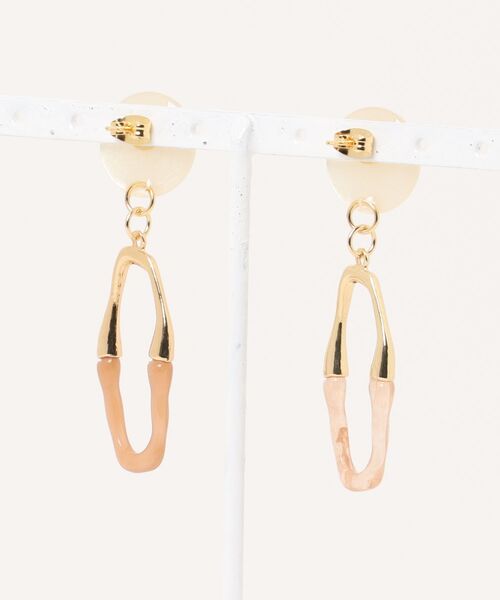 tone（トーン）の「【YM】マーブルピアス×1/2チャーム　サージカルステンレス(MA)（チャーム・レディース・グレー/ホワイト・FREE）」の5枚目の写真