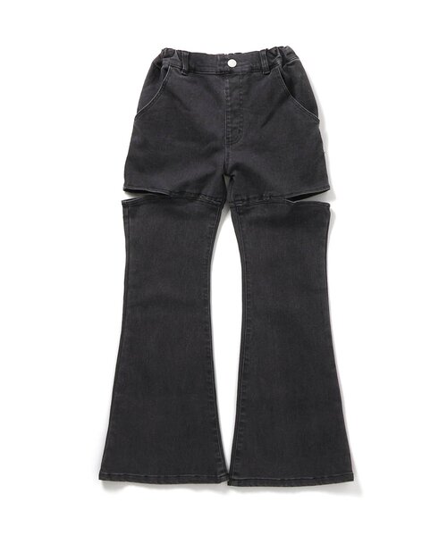 algy（アルジー）の「サイドカットフレアパンツ（デニムパンツ・キッズ・サックスブルー/ブラック・SMALL/MEDIUM/X-SMALL/XX-SMALL）」の15枚目の写真