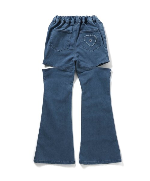 algy（アルジー）の「サイドカットフレアパンツ（デニムパンツ・キッズ・サックスブルー/ブラック・SMALL/MEDIUM/X-SMALL/XX-SMALL）」の5枚目の写真