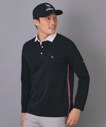 adabat（アダバット）の「【新レーベル ADABAT NAVY】吸水速乾 サッカーストライプ長袖ポロシャツ（ポロシャツ）」