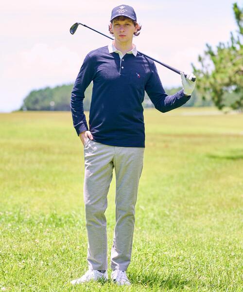 adabat（アダバット）の「【新レーベル ADABAT NAVY】吸水速乾 サッカーストライプ長袖ポロシャツ（ポロシャツ・メンズ・ネイビー/ネイビー系2・52/50/48/46）」の19枚目の写真