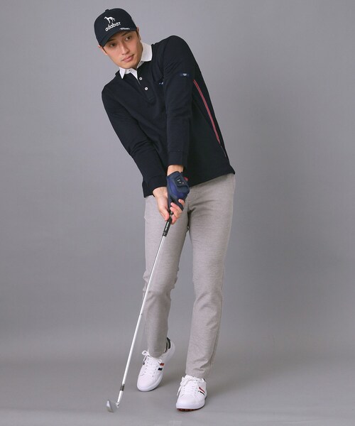 adabat（アダバット）の「【新レーベル ADABAT NAVY】吸水速乾 サッカーストライプ長袖ポロシャツ（ポロシャツ・メンズ・ネイビー/ネイビー系2・52/50/48/46）」の8枚目の写真