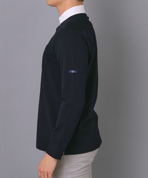 adabat（アダバット）の「【新レーベル ADABAT NAVY】吸水速乾 サッカーストライプ長袖ポロシャツ（ポロシャツ・メンズ・ネイビー/ネイビー系2・52/50/48/46）」の11枚目の写真