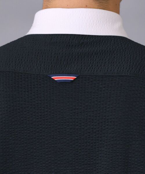 adabat（アダバット）の「【新レーベル ADABAT NAVY】吸水速乾 サッカーストライプ長袖ポロシャツ（ポロシャツ・メンズ・ネイビー/ネイビー系2・52/50/48/46）」の14枚目の写真