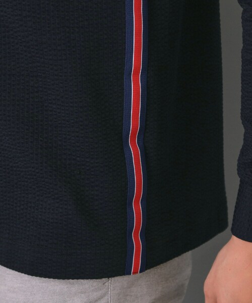 adabat（アダバット）の「【新レーベル ADABAT NAVY】吸水速乾 サッカーストライプ長袖ポロシャツ（ポロシャツ・メンズ・ネイビー/ネイビー系2・52/50/48/46）」の16枚目の写真