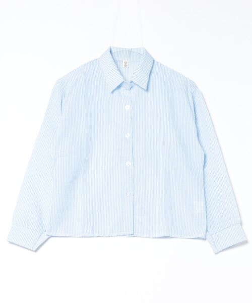 MAISON DE THERESE(メゾン ド テレーズ)の「細ストライプ長袖UVカットシャツ(シャツ/ブラウス・レディース・ホワイト/ピンク/グリーン/ブルー・M/S)」の5枚目の写真