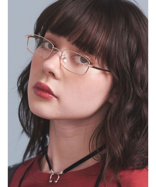 jouetie（ジュエティ）の「スクエアフレームグラス（メガネ・レディース・ゴールド/シルバー・FREE）」の7枚目の写真