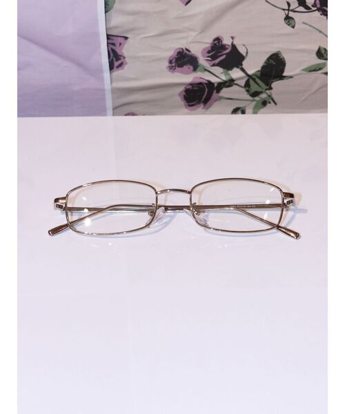 jouetie（ジュエティ）の「スクエアフレームグラス（メガネ・レディース・ゴールド/シルバー・FREE）」の3枚目の写真