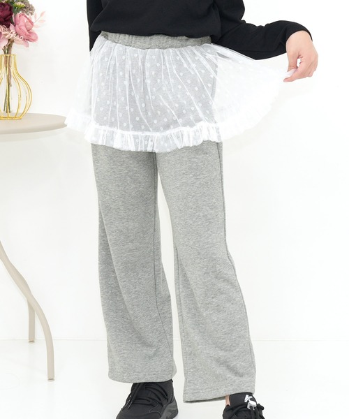 Bee des Bee（ビーデスビー）の「チュールスウェットパンツ（スウェットパンツ・キッズ・杢グレー/ブラック・100cm/110cm/120cm/130cm/140cm/150cm）」の2枚目の写真