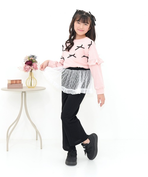 Bee des Bee（ビーデスビー）の「チュールスウェットパンツ（スウェットパンツ・キッズ・杢グレー/ブラック・100cm/110cm/120cm/130cm/140cm/150cm）」の12枚目の写真