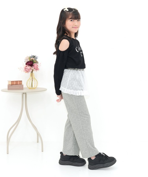 Bee des Bee（ビーデスビー）の「チュールスウェットパンツ（スウェットパンツ・キッズ・杢グレー/ブラック・100cm/110cm/120cm/130cm/140cm/150cm）」の9枚目の写真