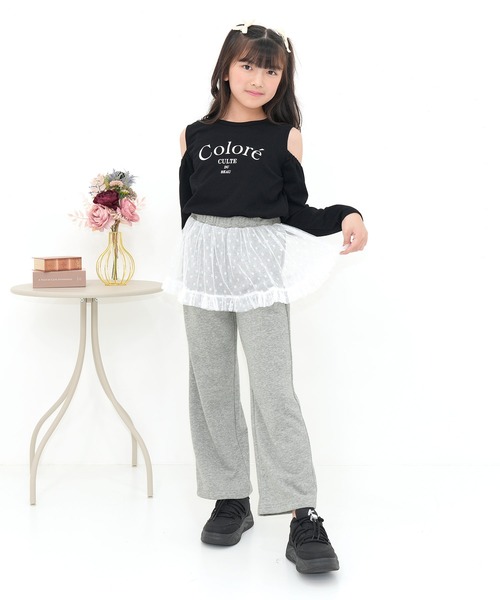 Bee des Bee（ビーデスビー）の「チュールスウェットパンツ（スウェットパンツ・キッズ・杢グレー/ブラック・100cm/110cm/120cm/130cm/140cm/150cm）」の7枚目の写真