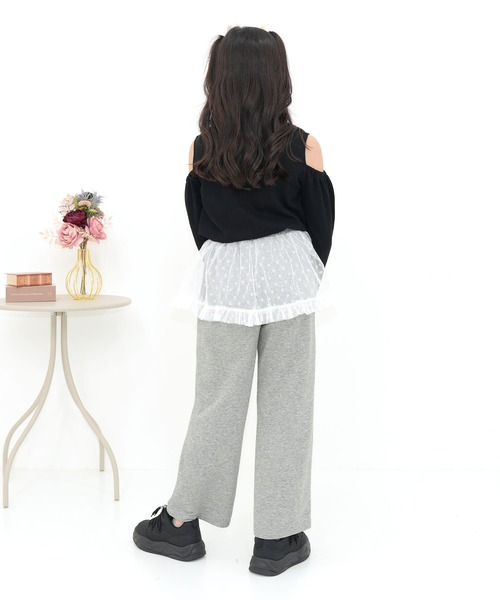 Bee des Bee（ビーデスビー）の「チュールスウェットパンツ（スウェットパンツ・キッズ・杢グレー/ブラック・100cm/110cm/120cm/130cm/140cm/150cm）」の10枚目の写真