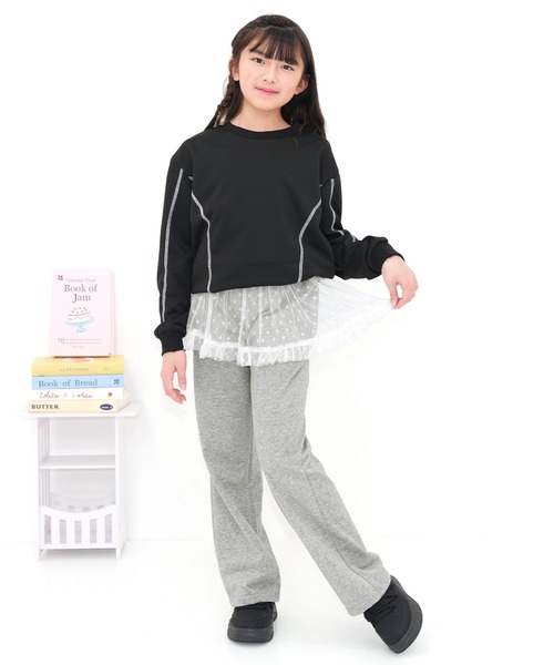 Bee des Bee(ビーデスビー)の「チュールスウェットパンツ(スウェットパンツ・キッズ・杢グレー/ブラック・100cm/110cm/120cm/130cm/140cm/150cm)」の17枚目の写真
