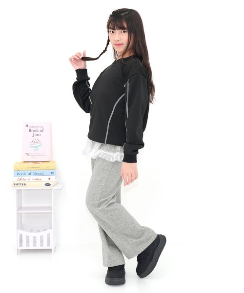 Bee des Bee(ビーデスビー)の「チュールスウェットパンツ(スウェットパンツ・キッズ・杢グレー/ブラック・100cm/110cm/120cm/130cm/140cm/150cm)」の18枚目の写真