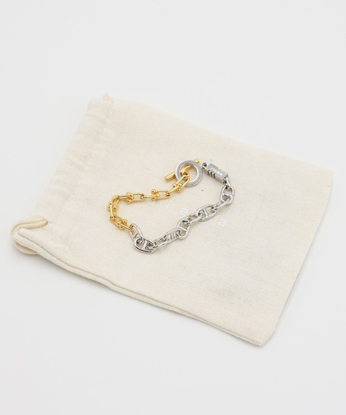 Jieda(ジエダ)の「SWITCHING BRACELET-B(ブレスレット・メンズ・シルバー/シルバー×ゴールド・ONESIZE)」の1枚目の写真
