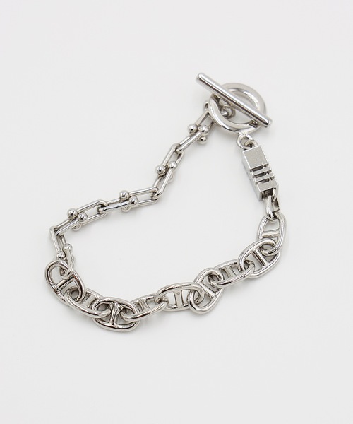 Jieda(ジエダ)の「SWITCHING BRACELET-B(ブレスレット・メンズ・シルバー/シルバー×ゴールド・ONESIZE)」の3枚目の写真