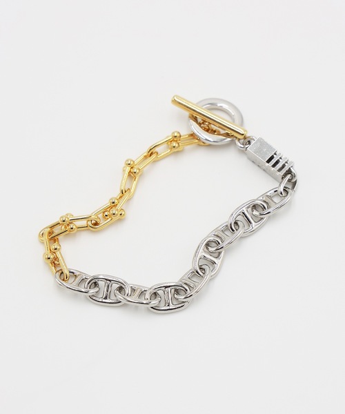 Jieda(ジエダ)の「SWITCHING BRACELET-B(ブレスレット・メンズ・シルバー/シルバー×ゴールド・ONESIZE)」の4枚目の写真
