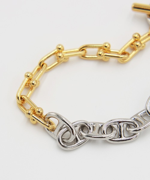 Jieda(ジエダ)の「SWITCHING BRACELET-B(ブレスレット・メンズ・シルバー/シルバー×ゴールド・ONESIZE)」の5枚目の写真