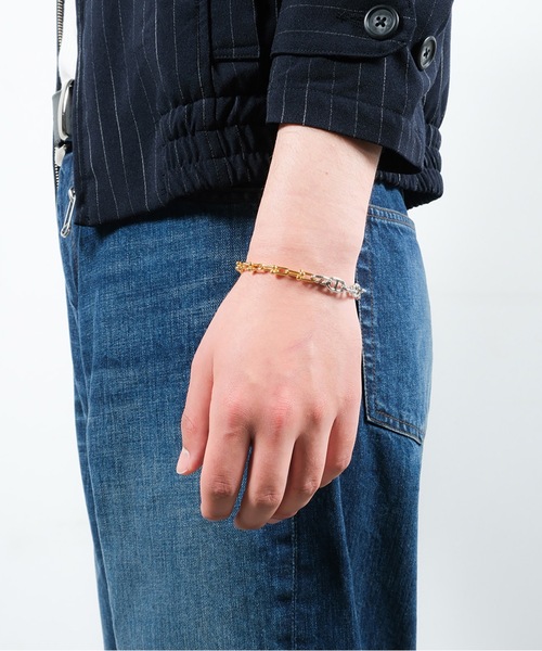 Jieda(ジエダ)の「SWITCHING BRACELET-B(ブレスレット・メンズ・シルバー/シルバー×ゴールド・ONESIZE)」の11枚目の写真