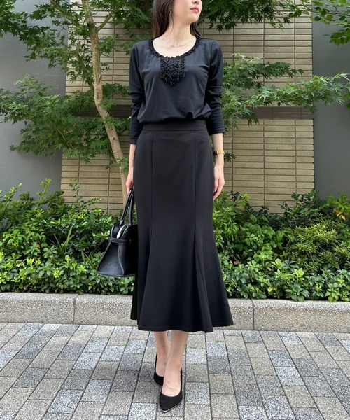 etre pret（エトレプレ）の「胸元フリル長袖ニット（Tシャツ/カットソー・レディース・ホワイト/グレー/ブラック・5号/7号/9号/11号/13号）」の14枚目の写真