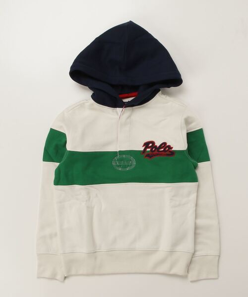 POLO RALPH LAUREN CHILDRENSWEAR（ポロ ラルフ ローレン チルドレンズウェア）の「ロゴ フリース ラグビー フーディ（パーカー・キッズ・ホワイト・M/L/S/XL）」の2枚目の写真