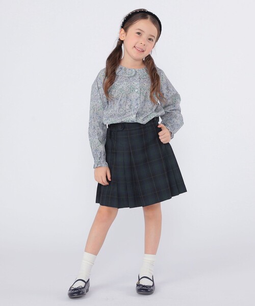 SHIPS（シップス）の「SHIPS KIDS:100～130cm /セレモニー チェック プリーツ スカート（スカート・キッズ・ネイビー・120/100/110/130）」の4枚目の写真