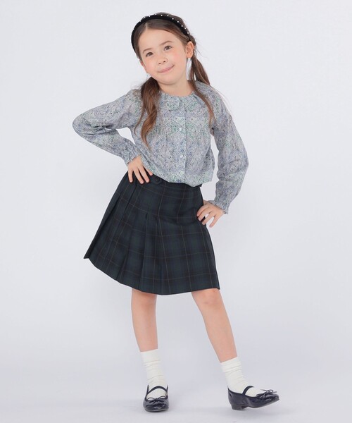 SHIPS（シップス）の「SHIPS KIDS:100～130cm /セレモニー チェック プリーツ スカート（スカート・キッズ・ネイビー・120/100/110/130）」の5枚目の写真