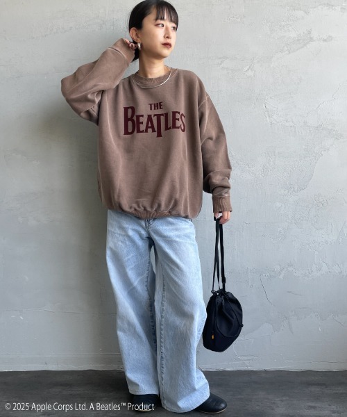 GOOD ROCK SPEED（グッドロックスピード）の「[GOOD ROCK SPEED/グッドロックスピード] 別注 THE BEATLES フロッキープリントスウェット（スウェット・レディース・ブラウン・M/L/XL）」の2枚目の写真