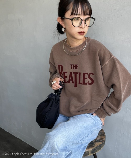 GOOD ROCK SPEED（グッドロックスピード）の「[GOOD ROCK SPEED/グッドロックスピード] 別注 THE BEATLES フロッキープリントスウェット（スウェット・レディース・ブラウン・M/L/XL）」の4枚目の写真