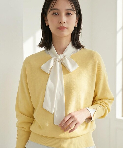 ANY SIS(エニィスィス)の「CICA加工 ビューティドルマン ニット(ニット/セーター・レディース・ブラック系/ベージュ系/ダルブルー系/ワイン系/ネイビー系/アイボリー系/ピンク系/ライトグレー系/ダークグリーン系/ライトイエロー系・X-SMALL)」の12枚目の写真