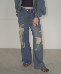 ヴィンテージクラッシュワイドデニムパンツ / Vintage Crash Wide Denim Pants