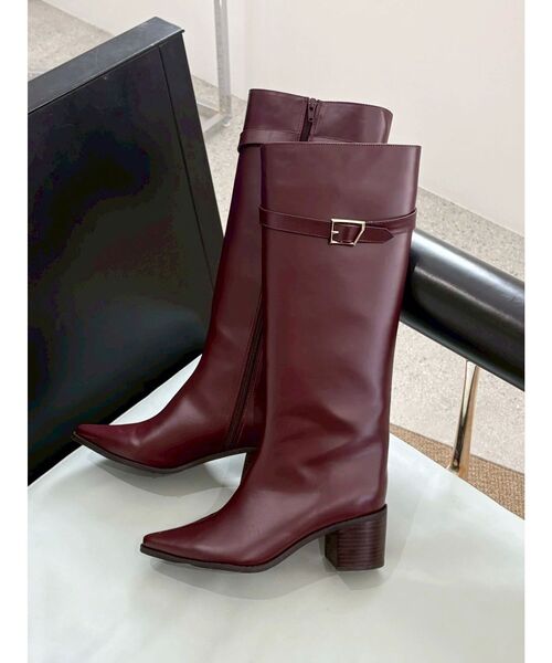 MERCURYDUO（マーキュリーデュオ）の「ベルテッドロングブーツ（ブーツ・レディース・ブラック/レッド/ブラウン・36/38）」の4枚目の写真