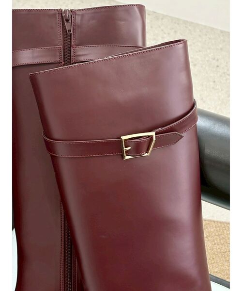 MERCURYDUO（マーキュリーデュオ）の「ベルテッドロングブーツ（ブーツ・レディース・ブラック/レッド/ブラウン・36/38）」の5枚目の写真