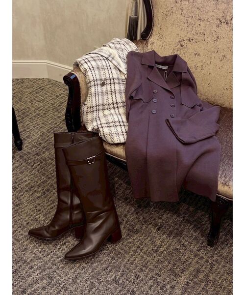 MERCURYDUO（マーキュリーデュオ）の「ベルテッドロングブーツ（ブーツ・レディース・ブラック/レッド/ブラウン・36/38）」の6枚目の写真