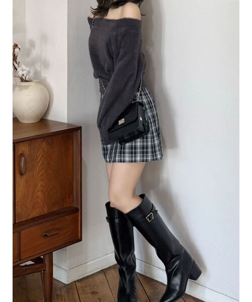 MERCURYDUO（マーキュリーデュオ）の「ベルテッドロングブーツ（ブーツ・レディース・ブラック/レッド/ブラウン・36/38）」の13枚目の写真