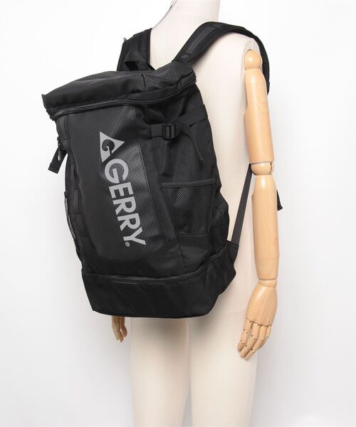GERRY(ジェリー)の「GERRY ジェリー バックパック 撥水レインカバー付き 大容量リュック(バックパック/リュック・メンズ・ブラック/シルバー・ONE SIZE)」の6枚目の写真
