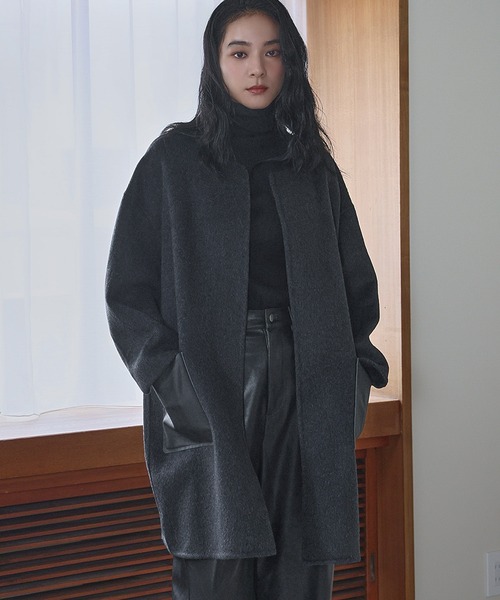 sophnet. ブラック ウールコート SOPH. | WOOL MOSSER WORK COAT(M BLACK):